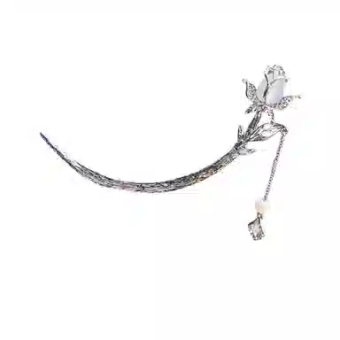 贯古今 高级感弯月新中式古风优雅小众设计郁金香丸子头盘个性发钗子 合金 发簪 女款