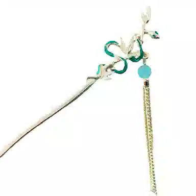 【灵蛇抱竹】 指尖瑰宝 国风典雅新中式高级复古清冷风小众不规则设计感 镀银 发簪 女款