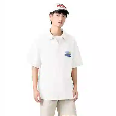 棉致 休闲宽松简约轻薄垂感百搭通勤舒适柔软短袖衬衫 男女同款