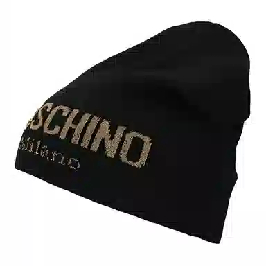 Moschino Logo Knit Hat Black
