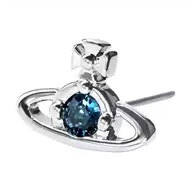 Vivienne Westwood Nano Solitaire Single Stud Sapphire/Silver