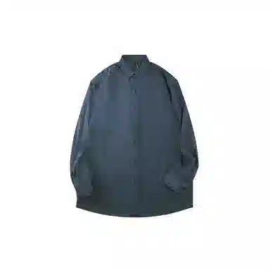 我是大卫 高级感炸街高街韩版宽松休闲时尚百搭长袖衬衫 男款 深绿色