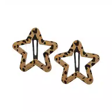 简应舒 星星豹纹侧边夹碎发小夹子刘海夹小发卡日常 布料 发夹 女款