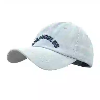 水洗做旧牛仔刺绣宽帽檐显脸小百搭大头围户外防晒遮阳帽 棉与涤纶 鸭舌帽 男女同款情侣款