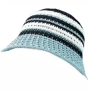 雅鹿 多彩夏日系列 创意撞色条纹针织帽多功能遮阳防晒海边度假拍照上镜 涤纶 渔夫帽 女款