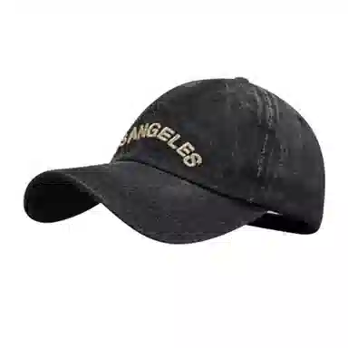 水洗做旧牛仔刺绣宽帽檐显脸小百搭大头围户外防晒遮阳帽 棉与涤纶 鸭舌帽 男女同款情侣款