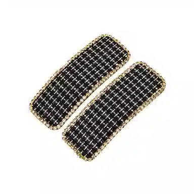 简应舒 方形千鸟格侧边刘海碎发 布艺 发夹 女款