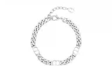 DIOR CD ICON Bracelet Silver Brass Chain