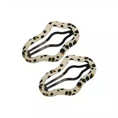 简应舒 云朵豹纹侧边夹刘海夹碎发常 布料 发夹 女款