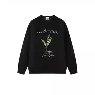 大白鲨 稻穗刺绣圆领时尚长袖卫衣 男款