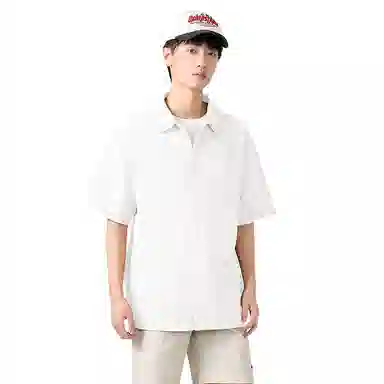 棉致 纯色休闲宽松基础简约轻薄滑爽垂感百搭通勤舒适柔软细腻短袖衬衫 男女同款