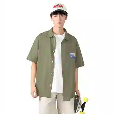 棉致 休闲宽松简约轻薄垂感百搭通勤舒适柔软短袖衬衫 男女同款