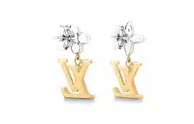 Louis Vuitton Initial Pendant Earrings Gold