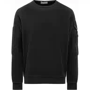 Stone Island Logo Crewneck Sweatshirt Black