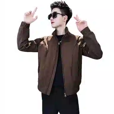 悍戈 韩版高级感痞帅气口袋拉链设计感简约青春时尚潮流个性百搭休闲夹克 男女同款 经典黑色款