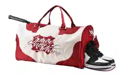 spare no pains Gym Bag Red White