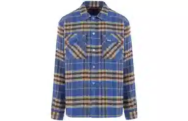 REPRESENT Long Sleeve Checkered Shirt Blue