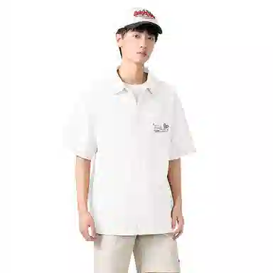 棉致 梦幻爱心休闲宽松简约轻薄垂感百搭通勤舒适柔软短袖衬衫 男女同款