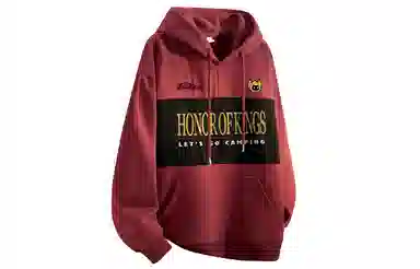 王者荣耀 鲁班七号星空梦想款 美式复古拼接撞色字母设计落肩长袖休闲宽松套头多巴胺重磅连帽卫衣 男女同款