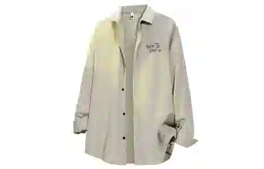 王者荣耀 美式复古字母舒适透气翻领长袖衬衫 男女同款