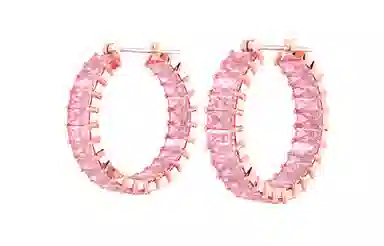 Swarovski Matrix Rose Gold Hoop Earrings