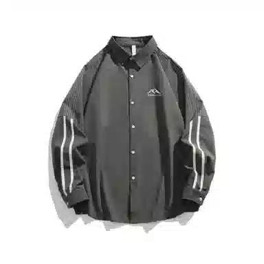 啄木鸟 美式纯色百搭简约长袖衬衫 男女同款