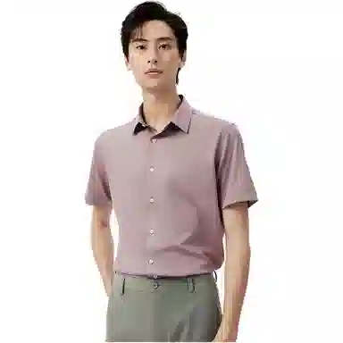 红豆 莫代尔弹力舒适亲肤休闲商务短袖衬衫 男女同款