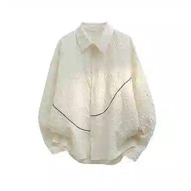 轻迎 肌理感不规则反光线条外套 小众设计感肌理感衬衫 男款