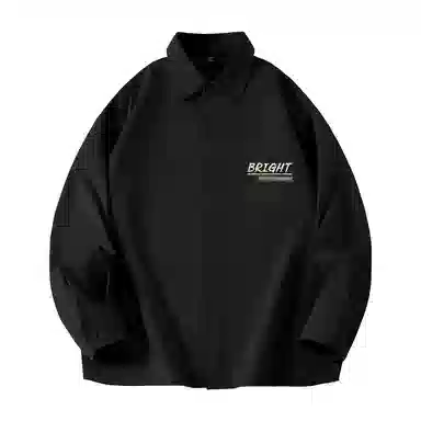 棉致 字母纯色简约通勤基础百搭宽松舒适长袖衬衫 男女同款