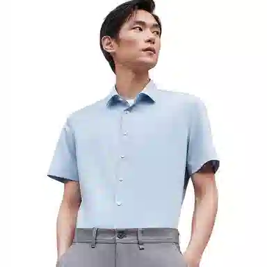 红豆 莫代尔弹力舒适亲肤休闲商务短袖衬衫 男女同款