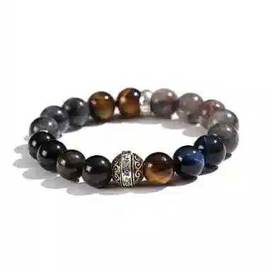 【守护】 玄唐 手链单圈潮酷名族风国潮 黑曜石 手串 男女同款情侣款