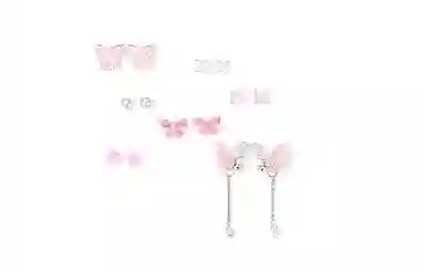 迎百宝 莫奈花园套装礼盒 甜美风格森系少女可爱 高级气质蝴蝶花朵日常通勤  星期不重样 甜蜜饰爱 合金 耳钉 女款