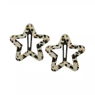 简应舒 星星豹纹侧边夹碎发小夹子刘海夹小发卡日常 布料 发夹 女款