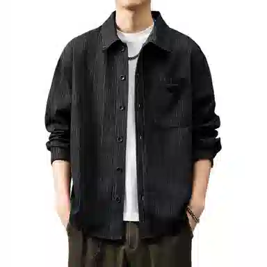 贵色 日系竹节纹复古长袖衬衫 男女同款