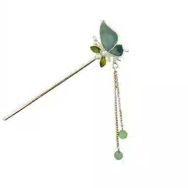 【翩翩起舞】 指尖瑰宝 古风山水蝴蝶流苏发饰福气叠满节节高升新中式珍珠步摇高级感汉服配饰 镀银 发簪 女款