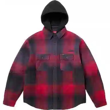 Supreme SS25 Quilted Hooded Flannel Shirt