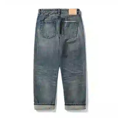 实年服工 时尚舒适百搭简约长裤牛仔裤 男款 深蓝