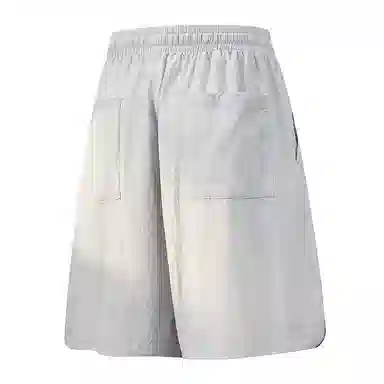 兰缪 美式复古高街风基础款户外日常通勤柔软亲肤舒适纯色系带宽松中腰五分休闲短裤 男女同款