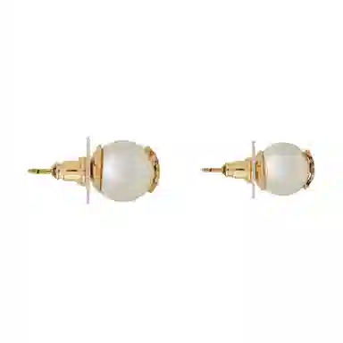 SAINT LAURENT YSL Logo Pearl Earrings