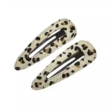 简应舒 水滴豹纹侧边夹小刘海夹碎发夹日常 布料 发夹 女款