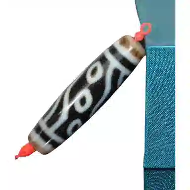 COUMILA Energy Master Six-Eye Dzi Pendant Black White Agate