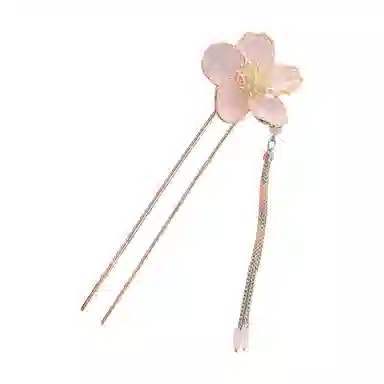 贯古今 中式古风桃花高级感盘发梳步摇旗袍汉服头饰气 合金 发簪 女款