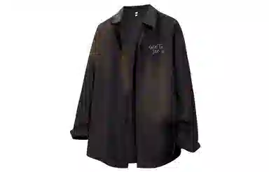 王者荣耀 美式复古字母舒适透气翻领长袖衬衫 男女同款