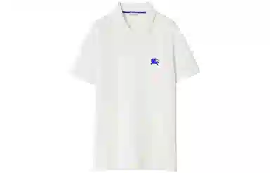 Burberry Logo Print Polo Shirt Salt Crystal