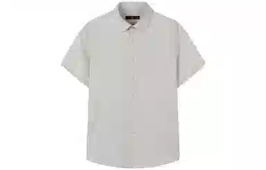 才子 纯色透气修身短袖衬衫 男款