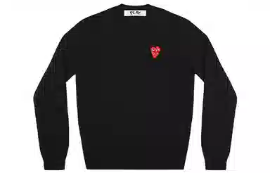 CDG Play V-Neck Sweater Black