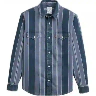 Levi's Striped Western Shirt Blue