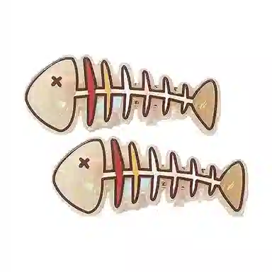 简应舒 趣味可爱小鱼小猫侧边夹刘海夹碎发小夹子日常小发卡发饰 亚克力+合金 发夹 女款