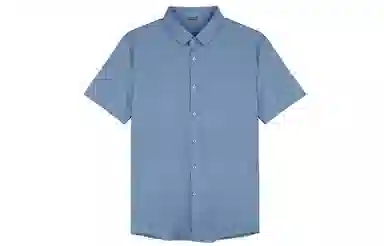 才子 新款商务休闲针织短袖衬衫 男款