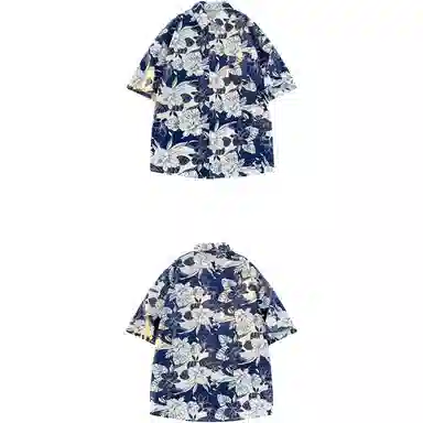 恒源祥 爆款夏季中国风印花短袖国风宽松版型衬衫 男款